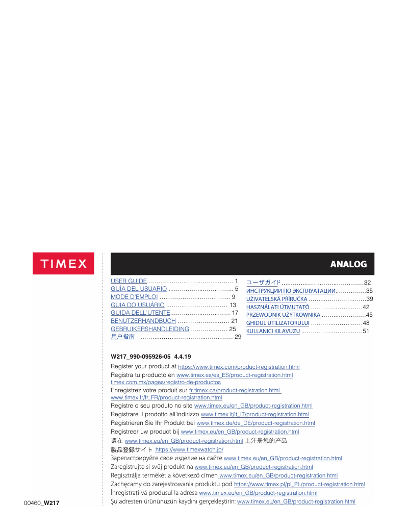 Page n°1 - Manuel utilisateur Timex Waterbury TW2R89000VQ