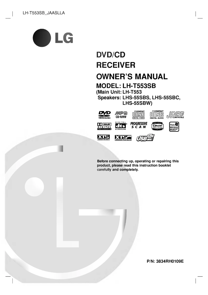 Page n°1 - Manuel utilisateur LG LH-T552TB