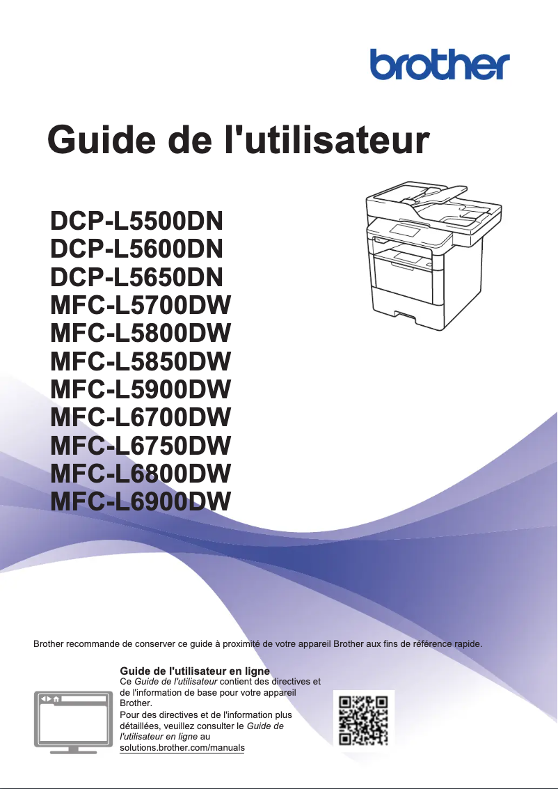 Page 1 de la notice Manuel utilisateur Brother MFC-L5800DW