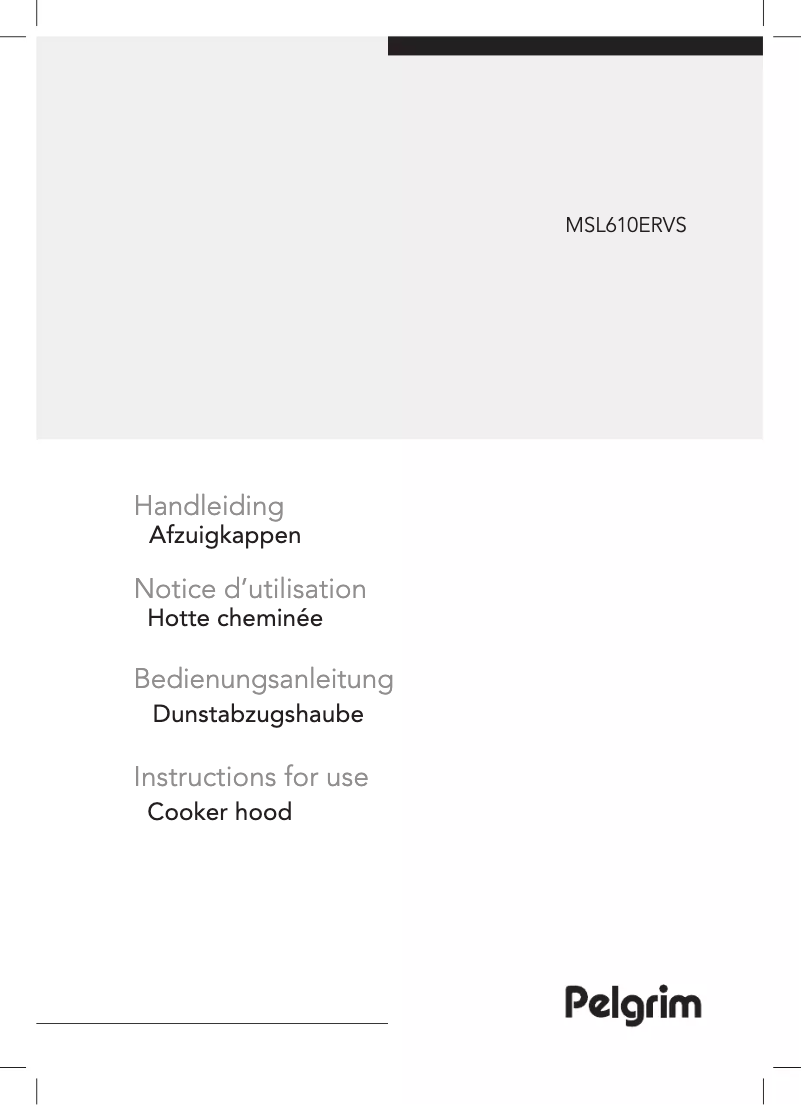 Page 1 de la notice Manuel utilisateur Pelgrim MSL610ERVS