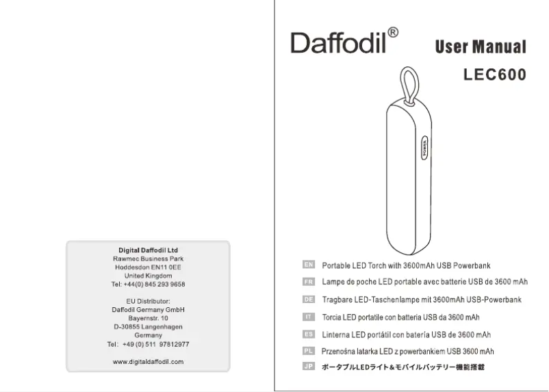 Image de la première page du manuel de l'appareil LEC600
