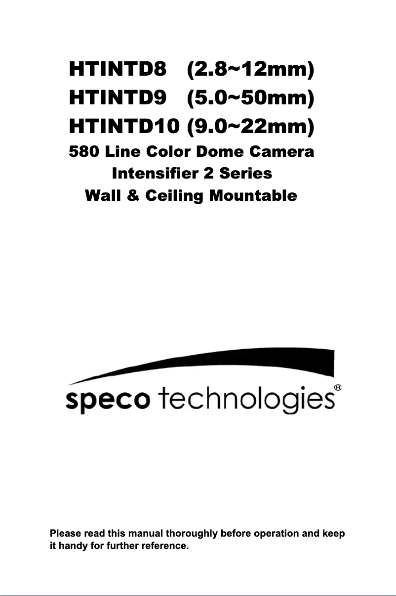 Image de la première page du manuel de l'appareil Intensifier 2 HTINTD9