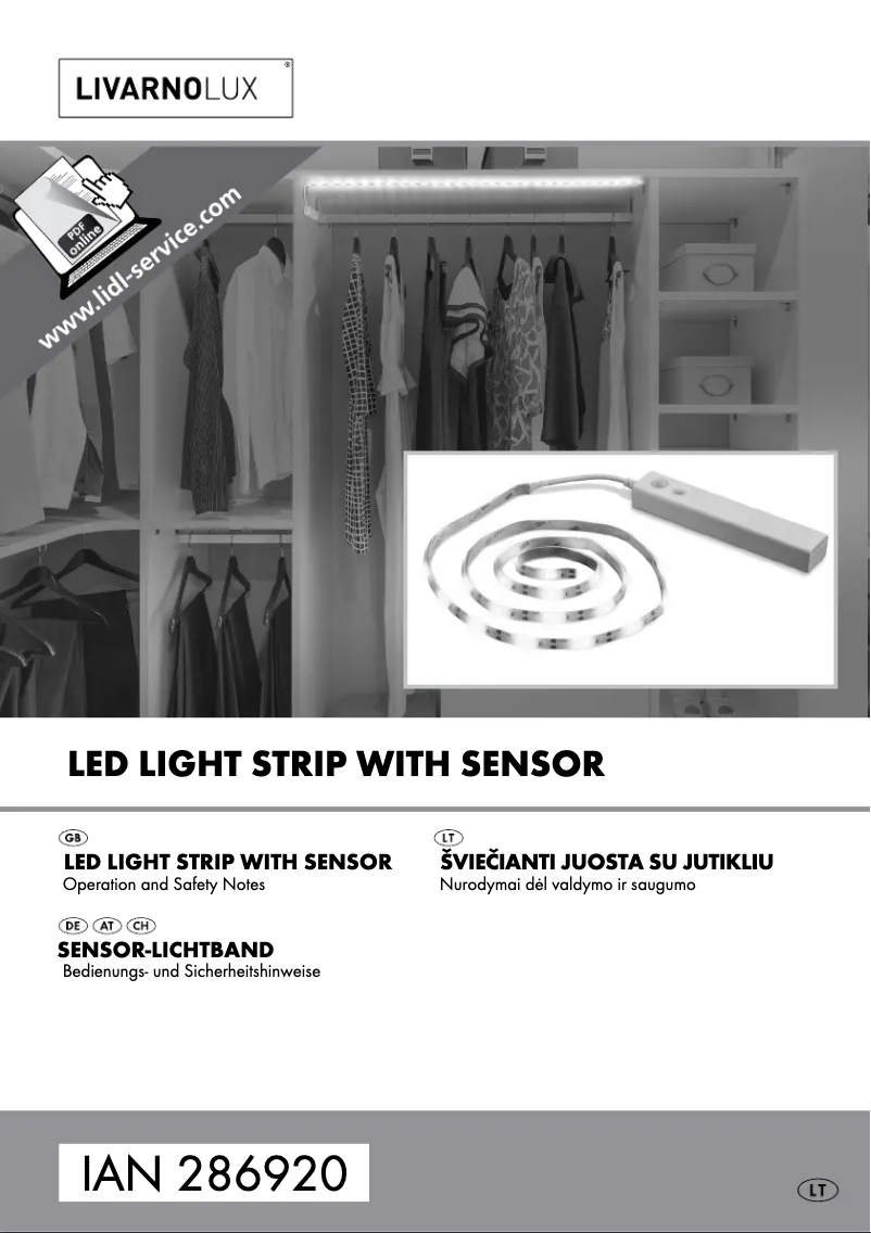 Page 1 de la notice Manuel utilisateur Livarno Lux IAN 286920