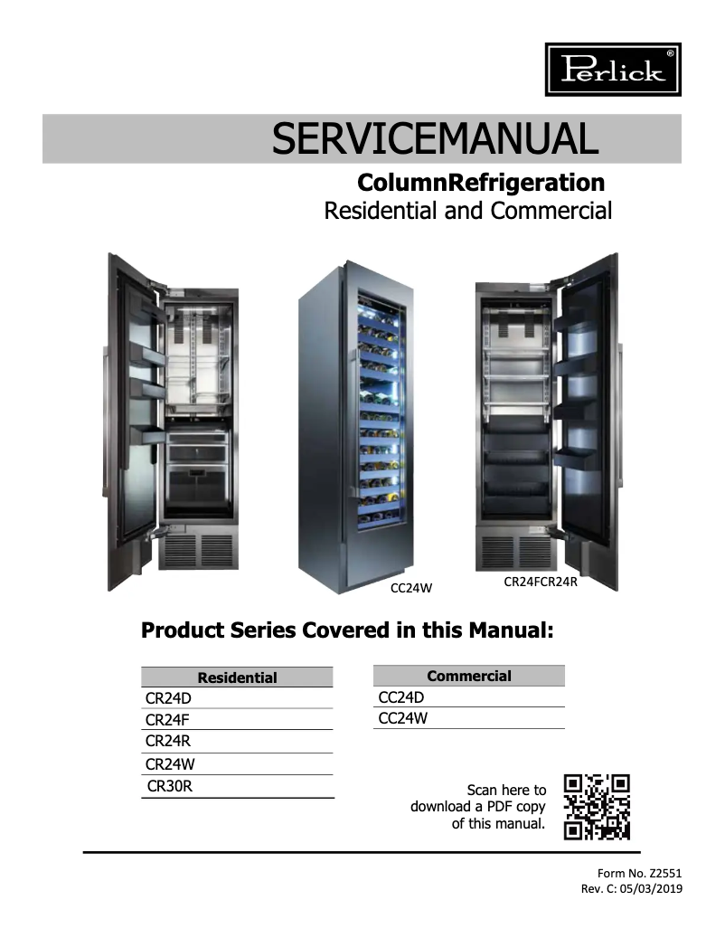 Page n°1 - Manuel utilisateur Perlick CC24D