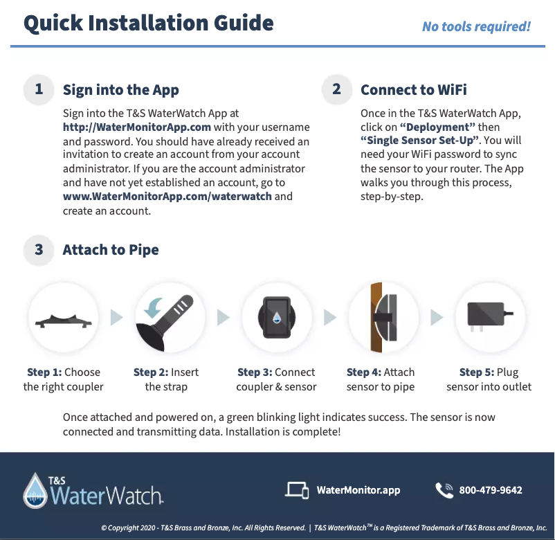 Page n°1 - Guide d'installation T&S WaterWatch