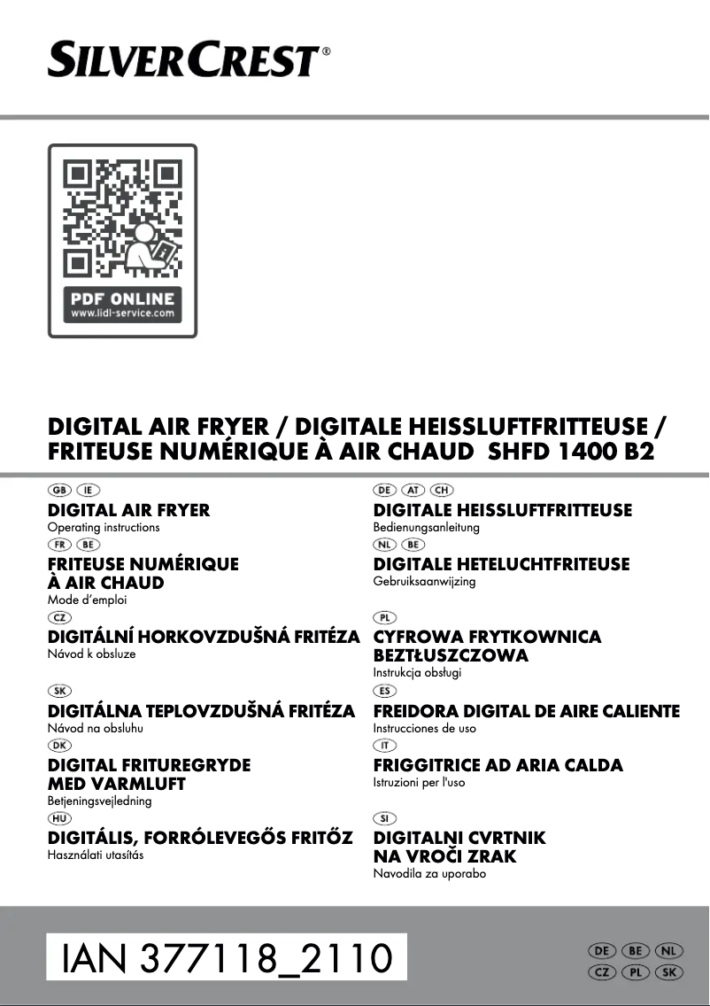 Page 1 de la notice Manuel utilisateur SilverCrest SHFD 1400 B2