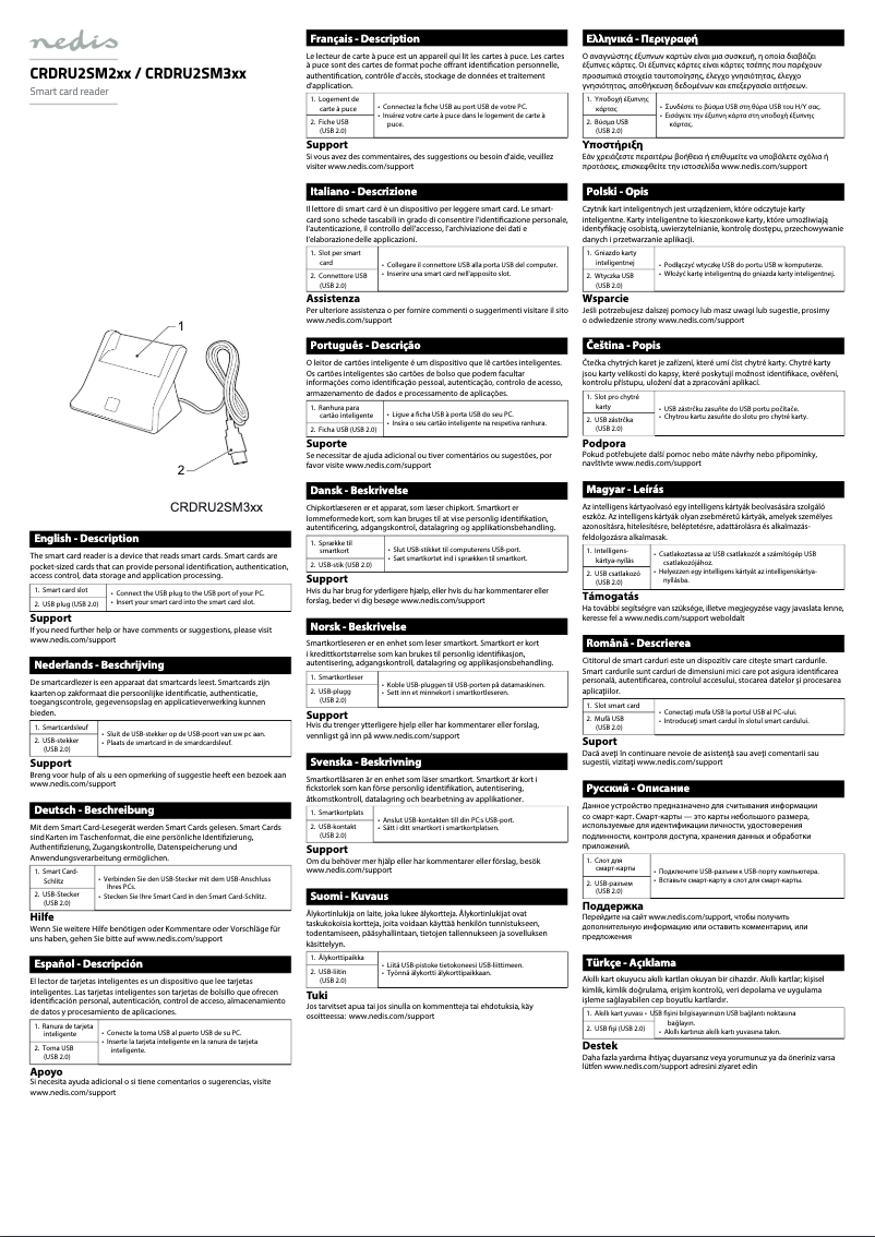 Page 1 de la notice Manuel utilisateur Nedis CRDRU2SM3BK