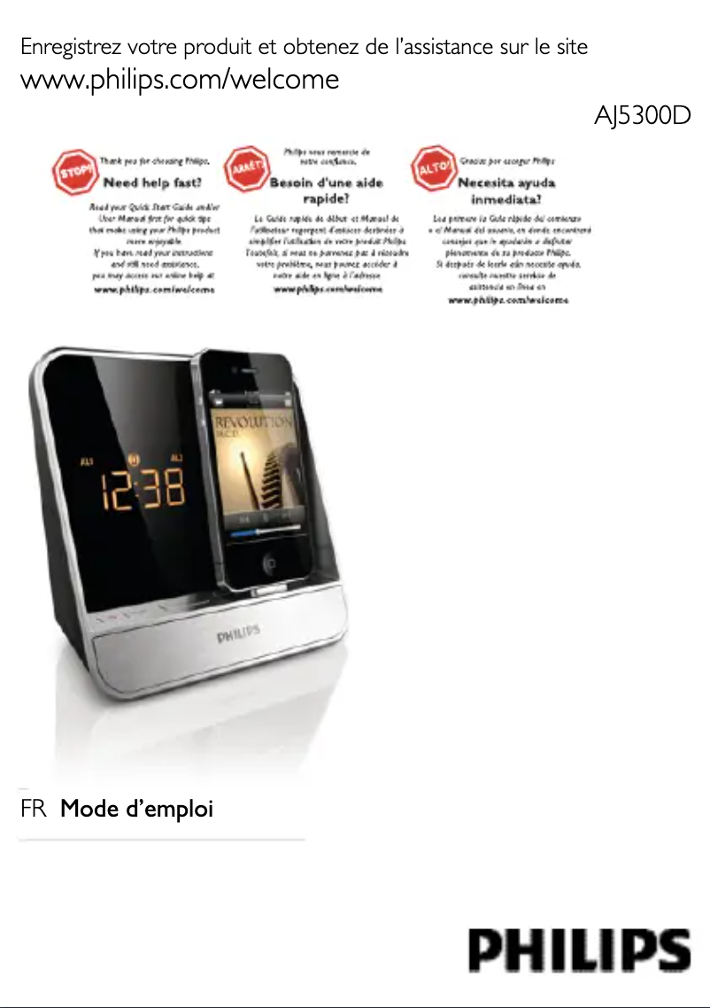 Page 1 de la notice Manuel utilisateur Philips AJ5300D