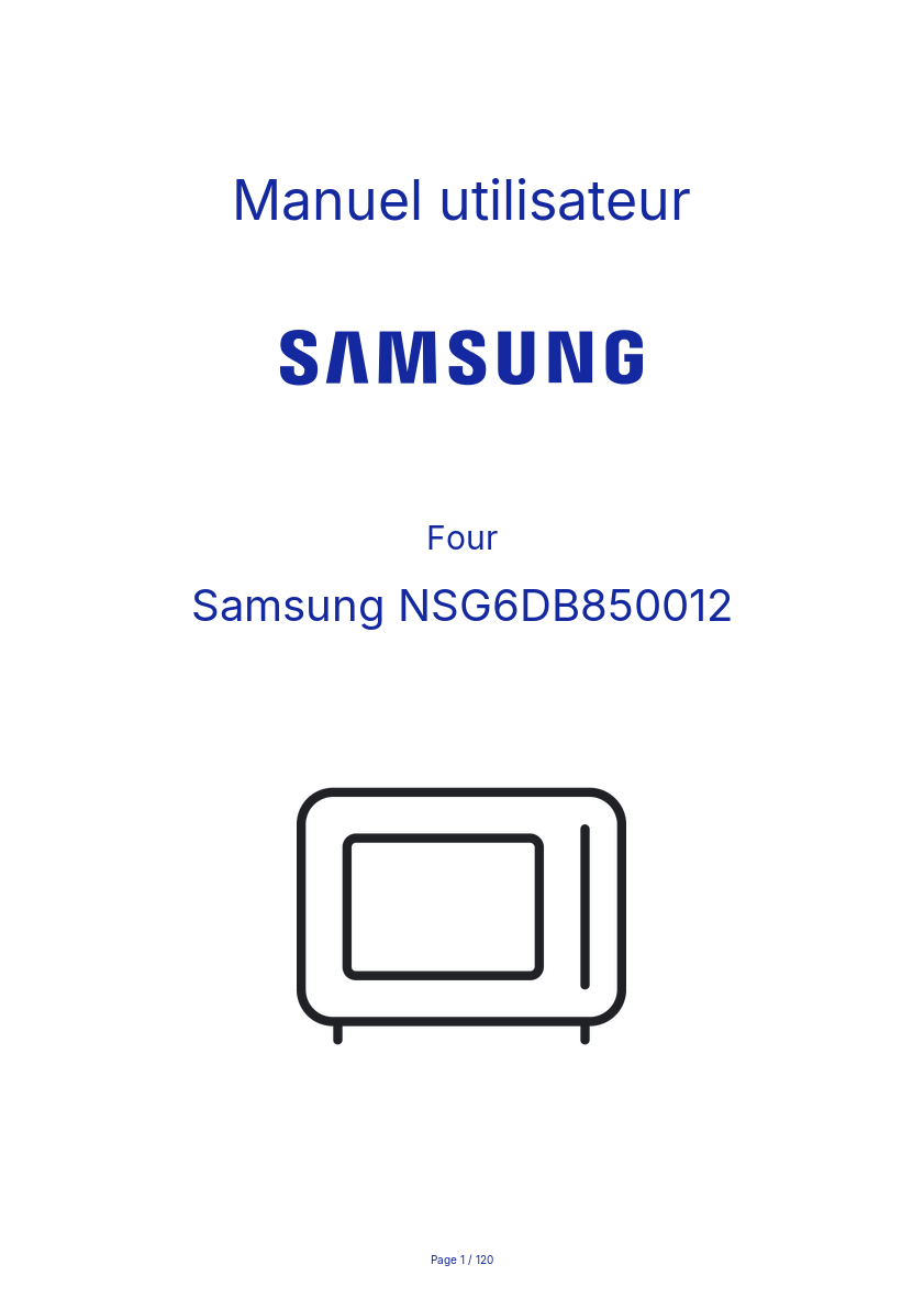 Image de la première page du manuel de l'appareil NSG6DB850012