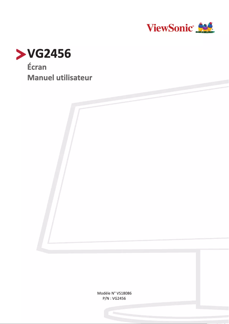 Page 1 de la notice Manuel utilisateur Viewsonic VG2456