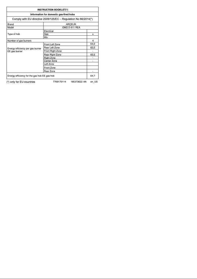 Image de la première page du manuel de l'appareil OMD D 611 REA