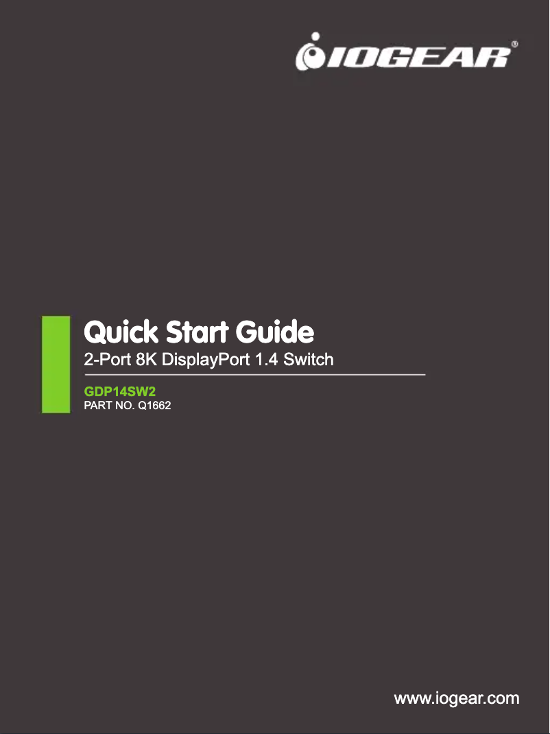 Page 1 de la notice Manuel utilisateur iogear GDP14