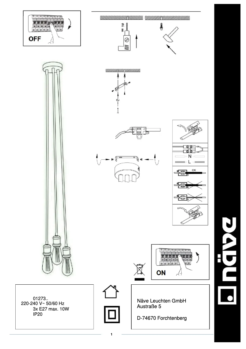 Page n°1 - Manuel utilisateur Näve Ontario