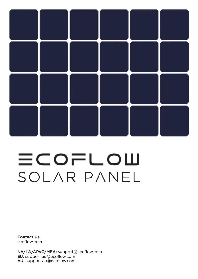 Page n°1 - Manuel utilisateur EcoFlow 110W Solar Panel