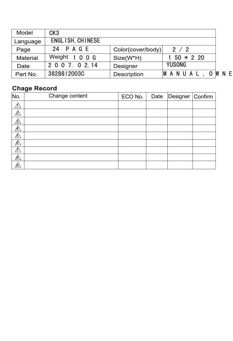 Page 1 de la notice Manuel utilisateur LG V-284CAS