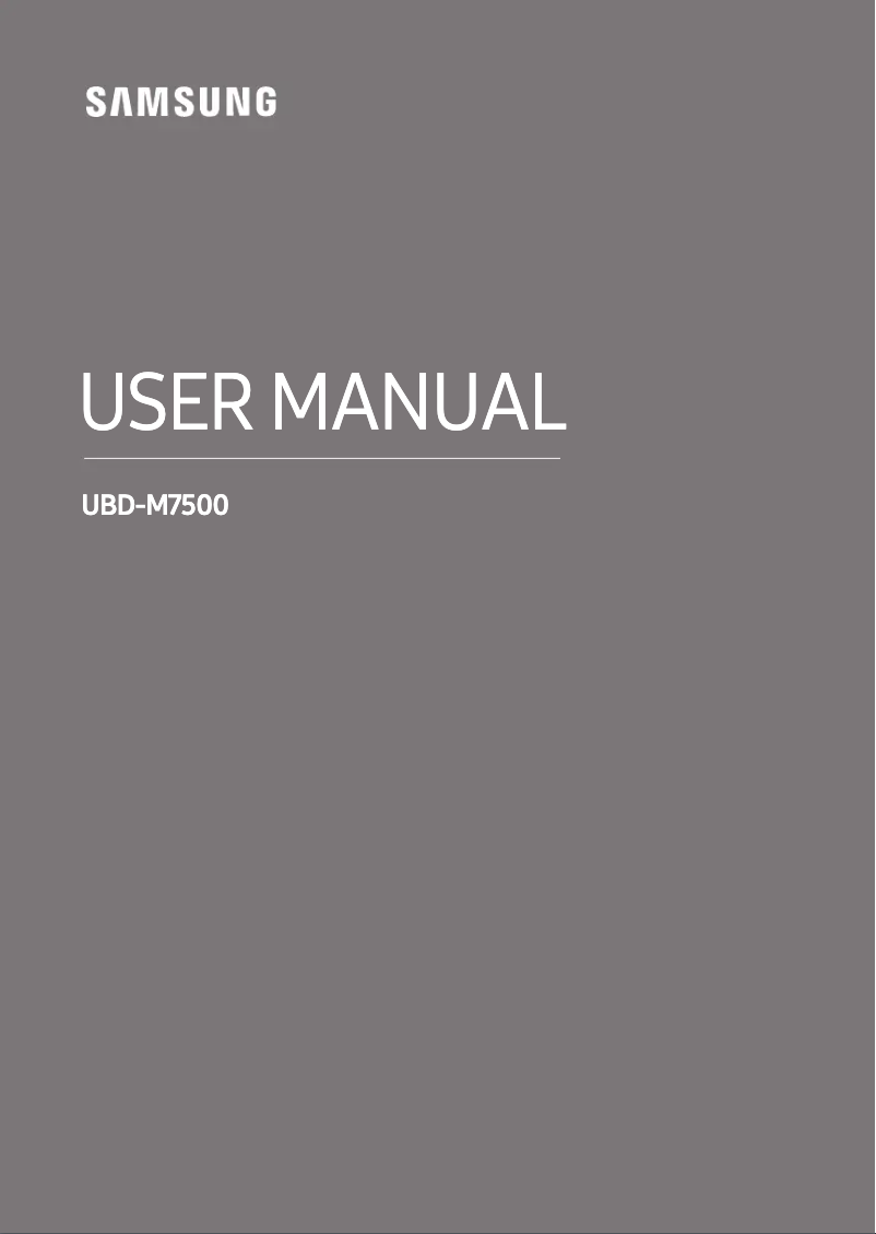 Page n°1 - Manuel utilisateur Samsung UBD-M7500/ZG