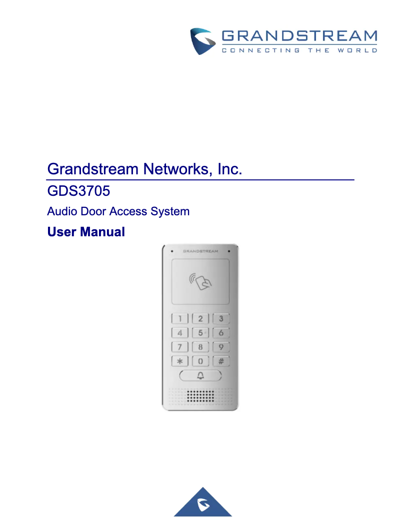 Page n°1 - Manuel utilisateur Grandstream GDS3705