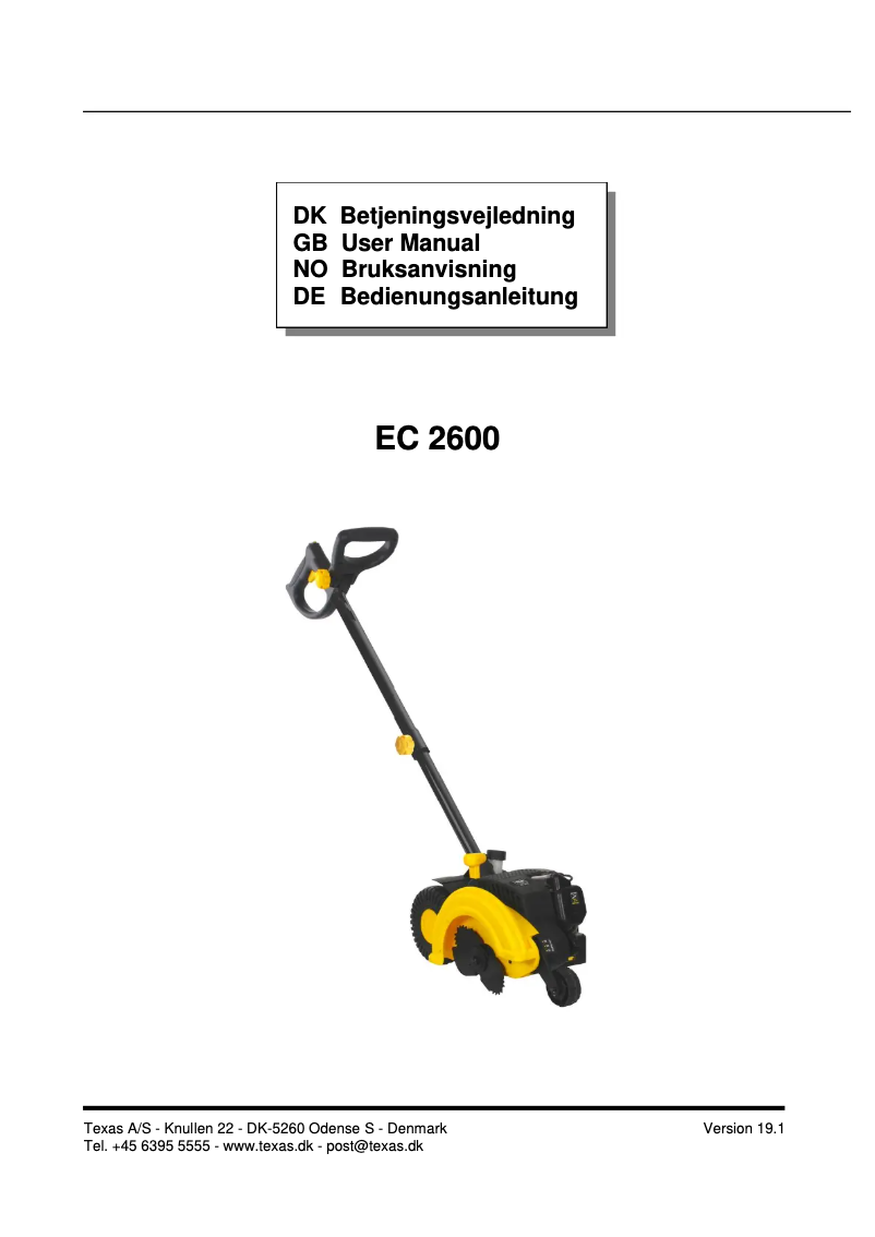 Image de la première page du manuel de l'appareil EC2600