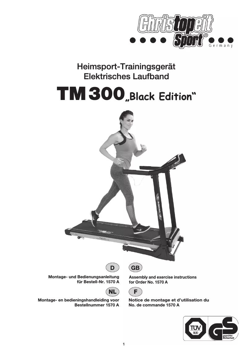 Página 1 del manual Manual de usuario Christopeit TM 300 Black Edition