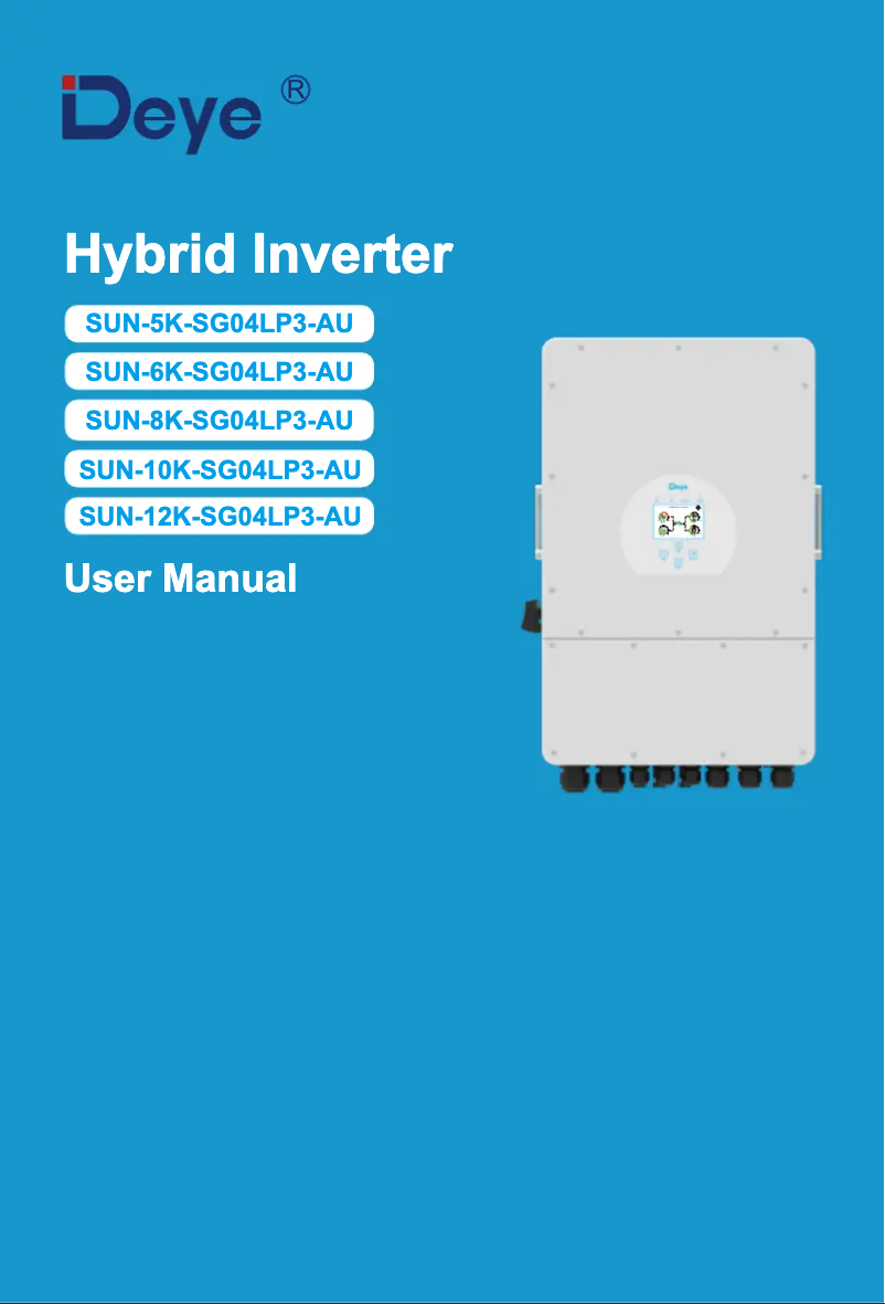 Page 1 de la notice Manuel utilisateur Deye SUN-10K-SG04LP3-AU