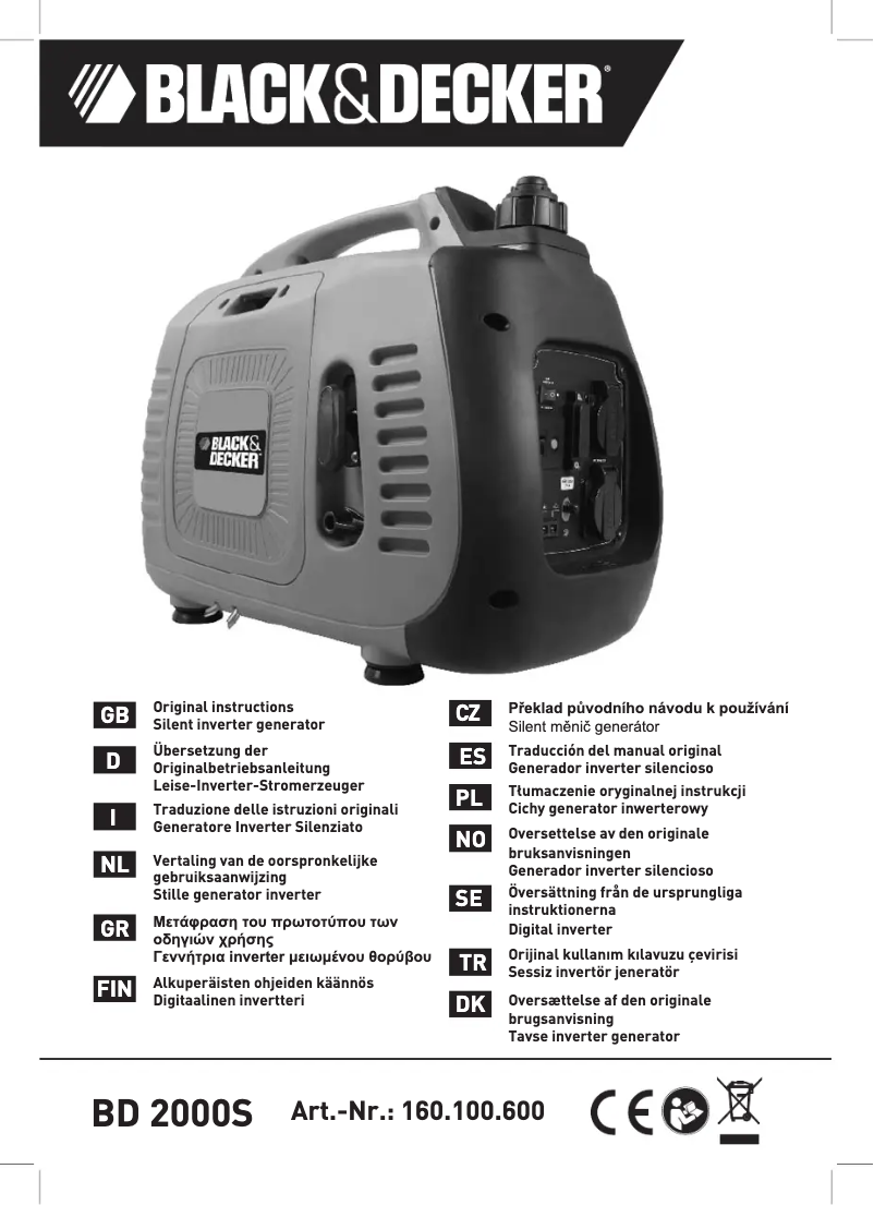 Page n°1 - Manuel utilisateur Black & Decker BD 2000S