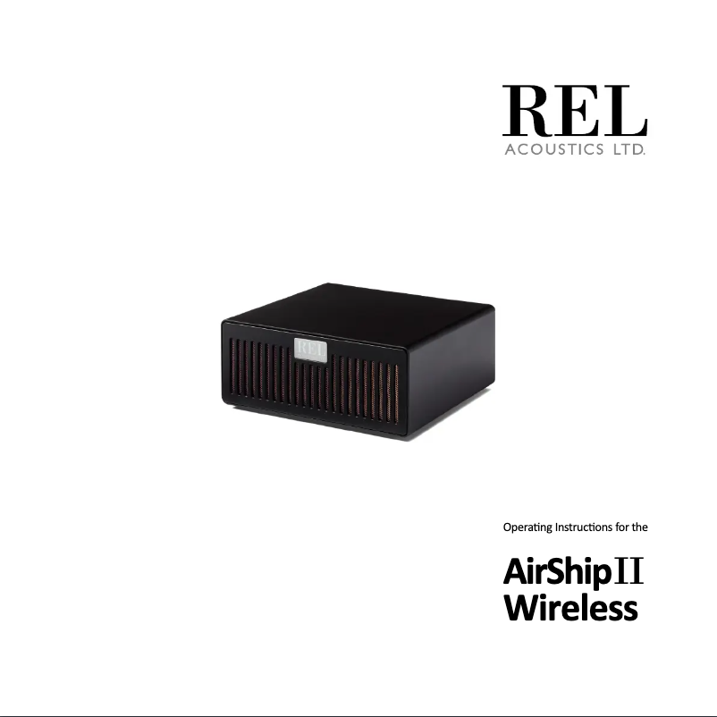 Page n°1 - Manuel utilisateur REL Acoustics AirShip II Wireless
