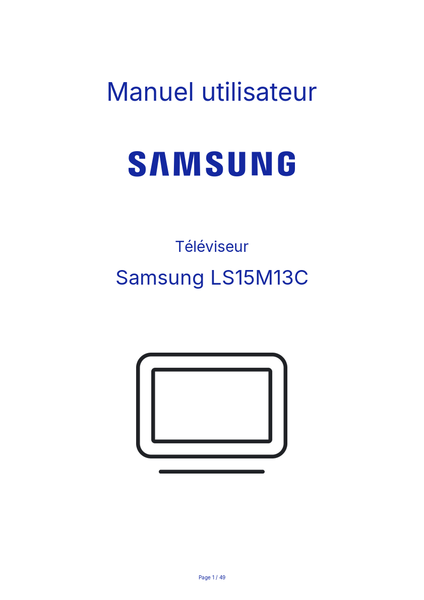 Image de la première page du manuel de l'appareil LS15M13C