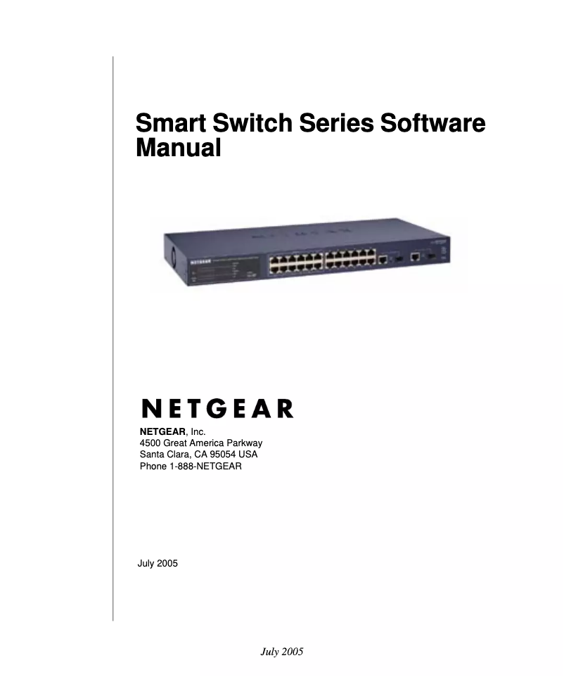 Image de la première page du manuel de l'appareil ProSafe FS726TP