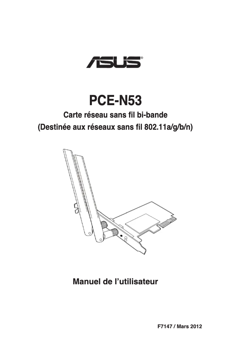 Page 1 de la notice Manuel utilisateur Asus PCE-N53
