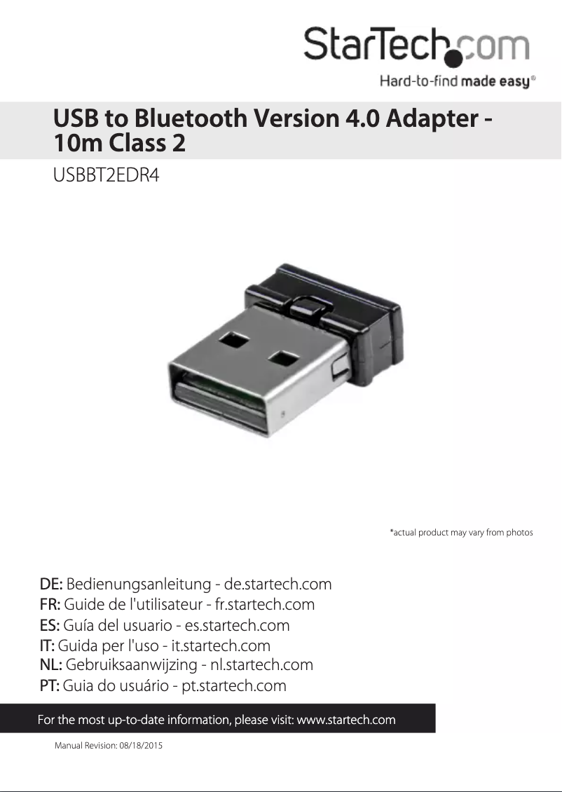 Image de la première page du manuel de l'appareil USBBT2EDR4