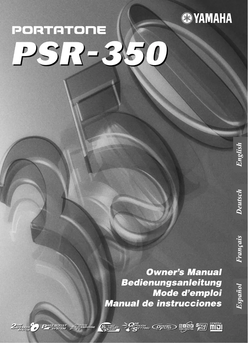 Page 1 of the manual User Manual Yamaha Portatone PSR-350