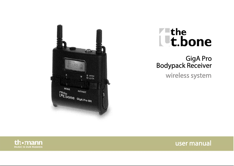 Page n°1 - Manuel utilisateur the t.bone GigA Pro