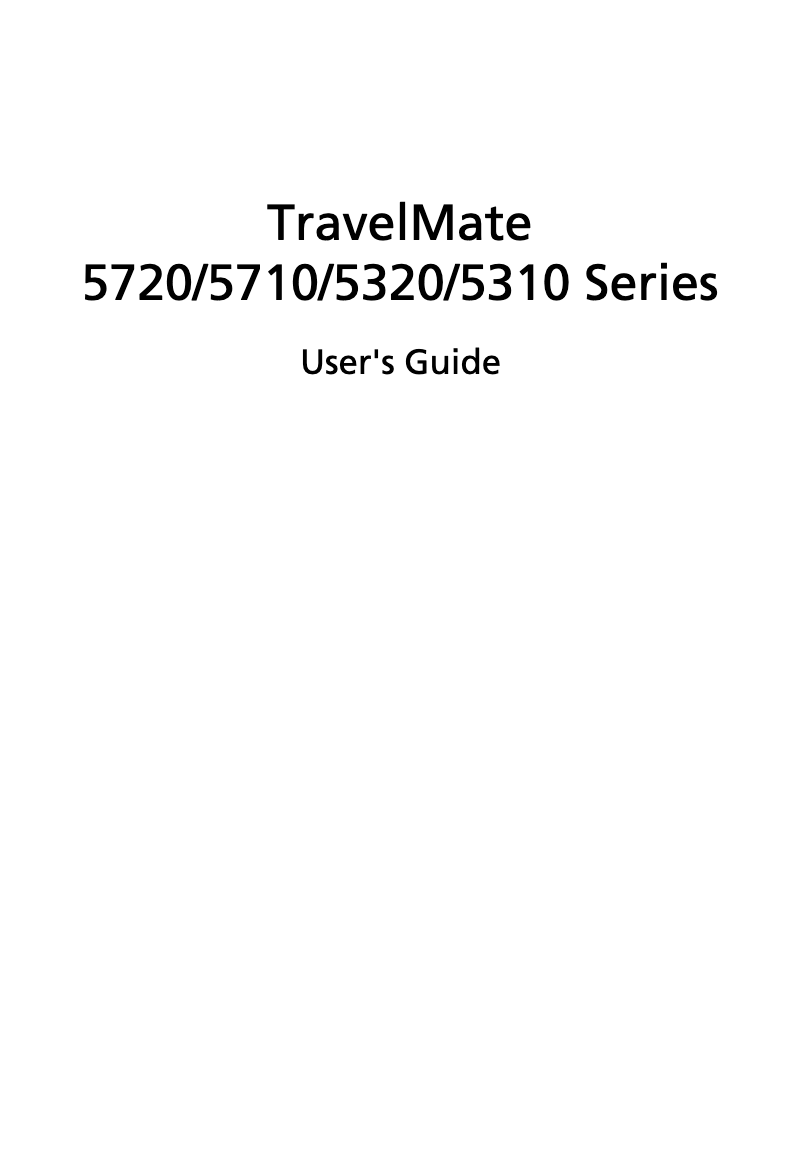 Image de la première page du manuel de l'appareil TravelMate 5710