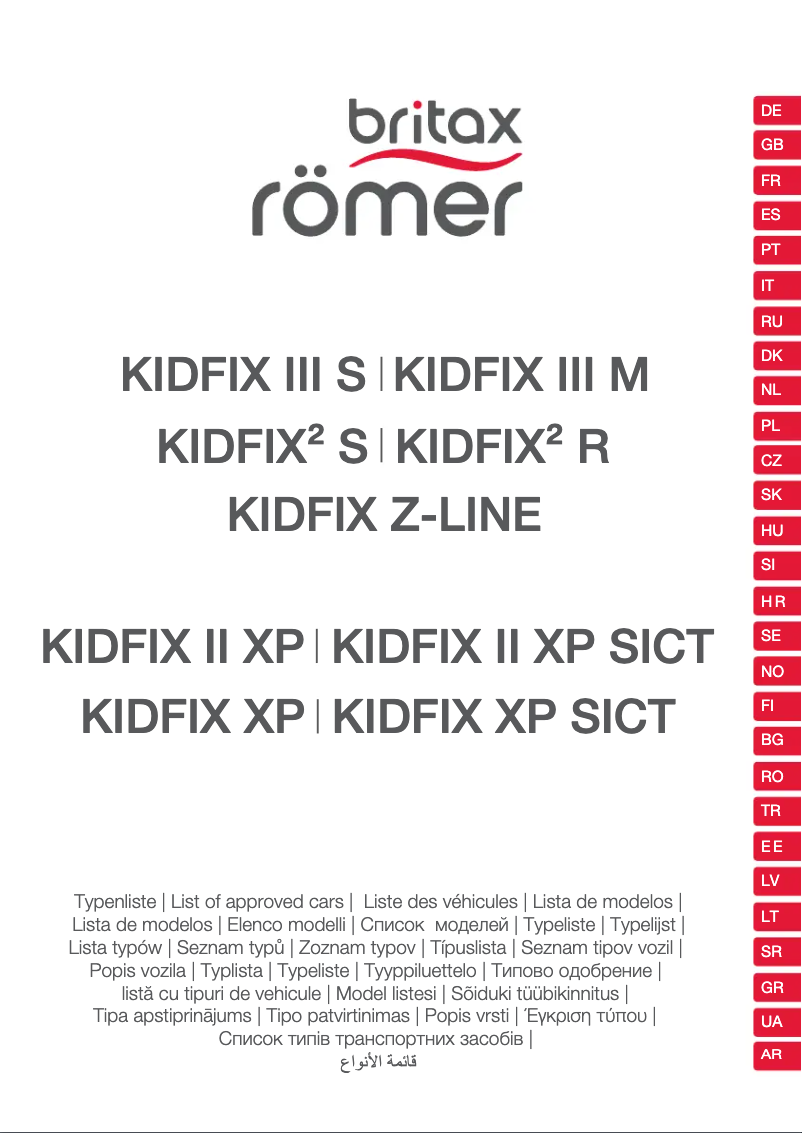 Page 1 de la notice Manuel utilisateur Britax-Römer KIDFIX III M