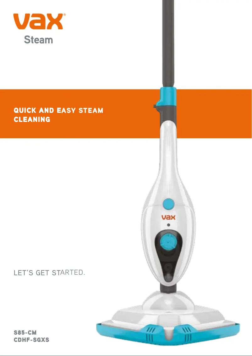 Page n°1 - Manuel utilisateur Vax Steam Glide CDHF-SGXS