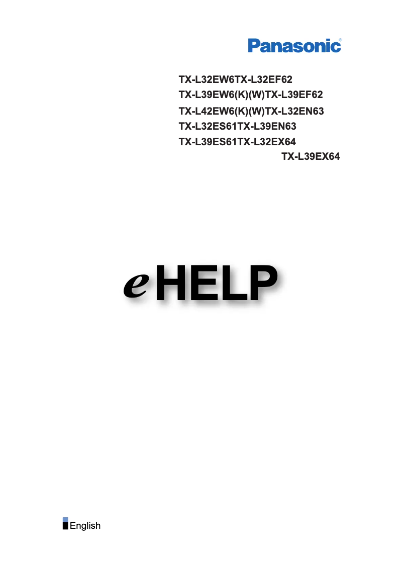 Page 1 de la notice Manuel utilisateur Panasonic TX-L32EF62