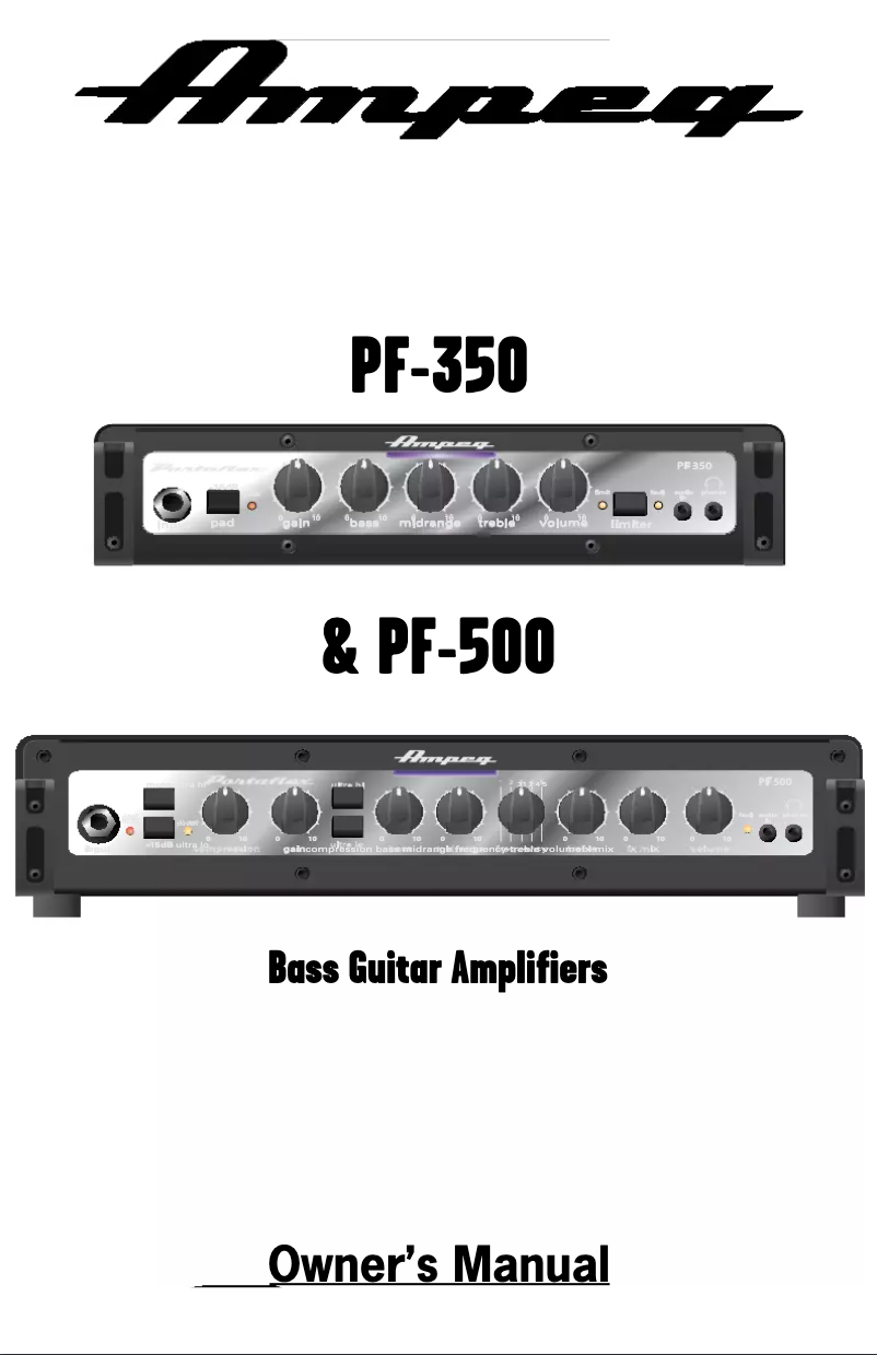 Page n°1 - Manuel utilisateur Ampeg PortaFlex PF-500