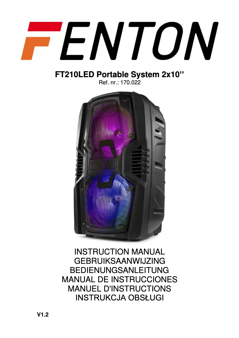 Page 1 de la notice Manuel utilisateur Fenton FT210LED