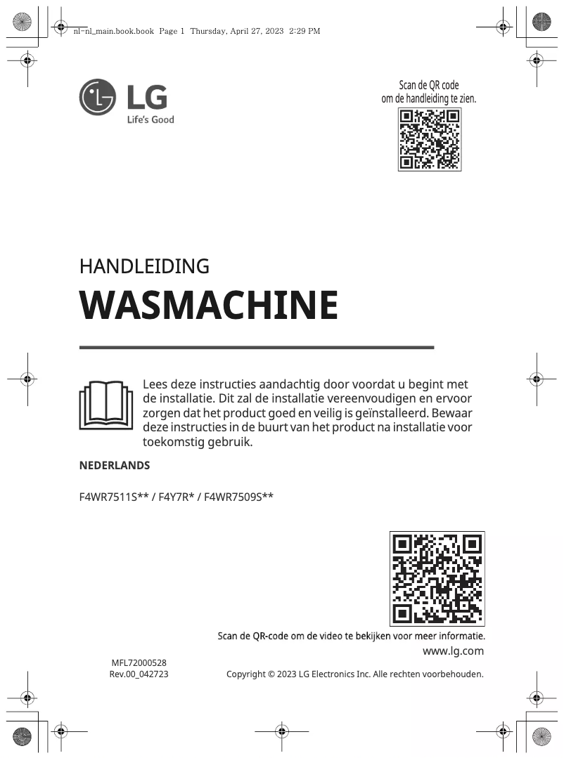 Image de la première page du manuel de l'appareil GC3R709S1A