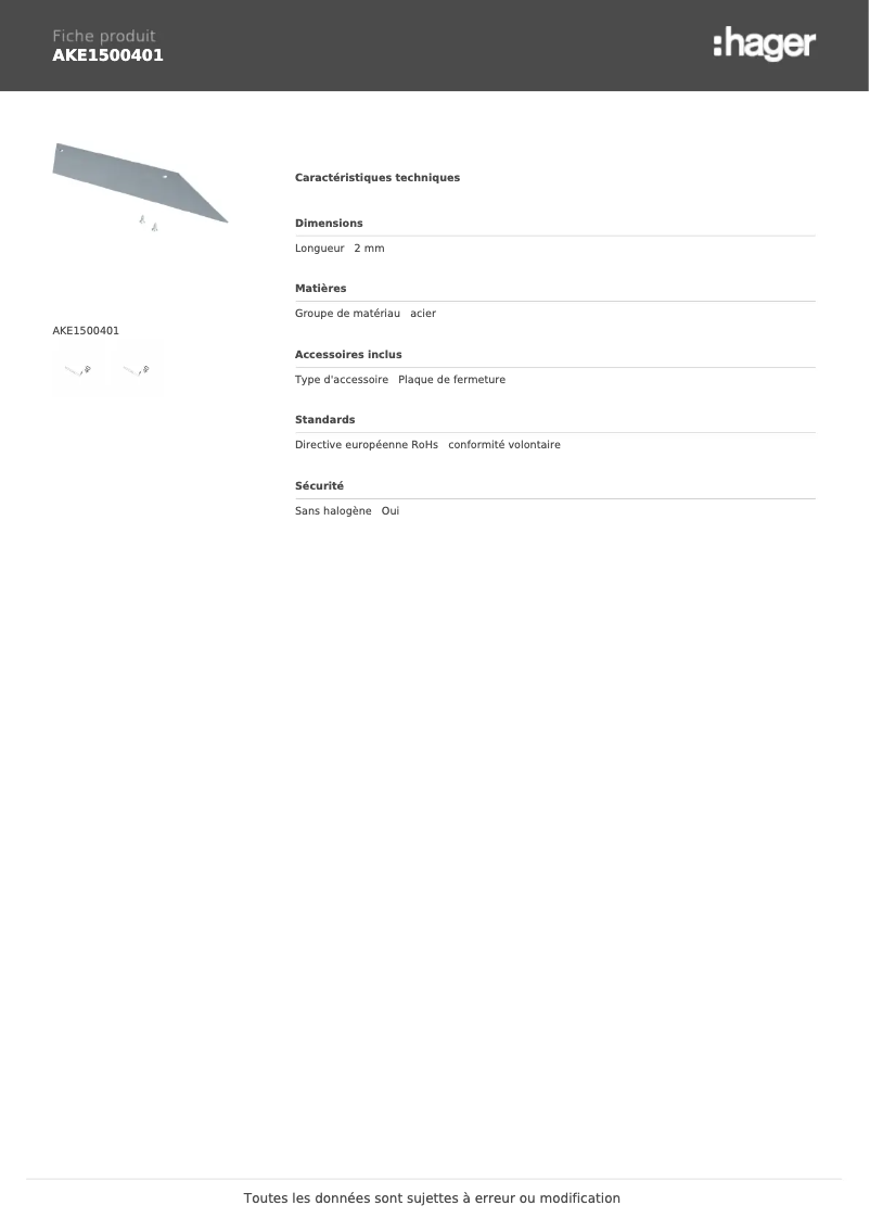 Image de la première page du manuel de l'appareil AKE1500401