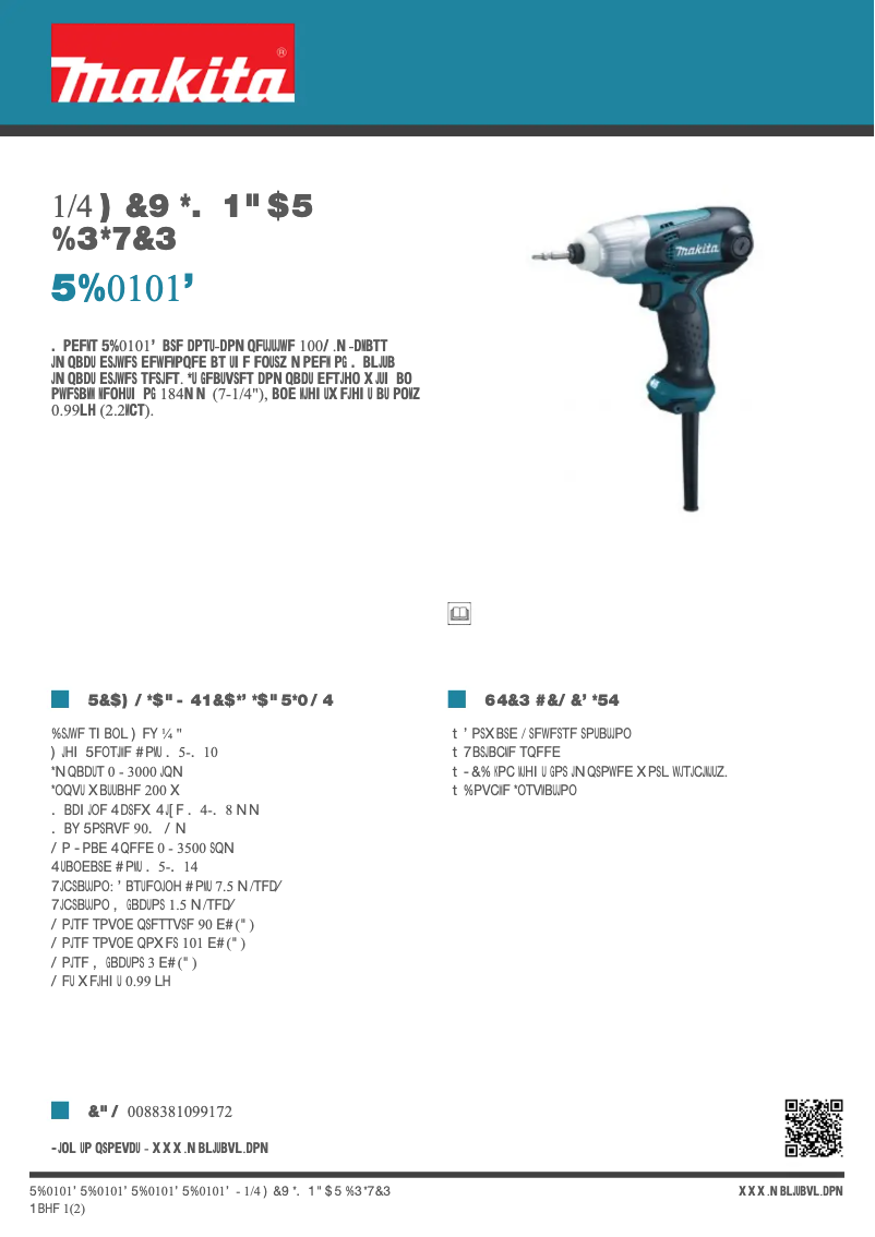 Image de la première page du manuel de l'appareil TD0101F