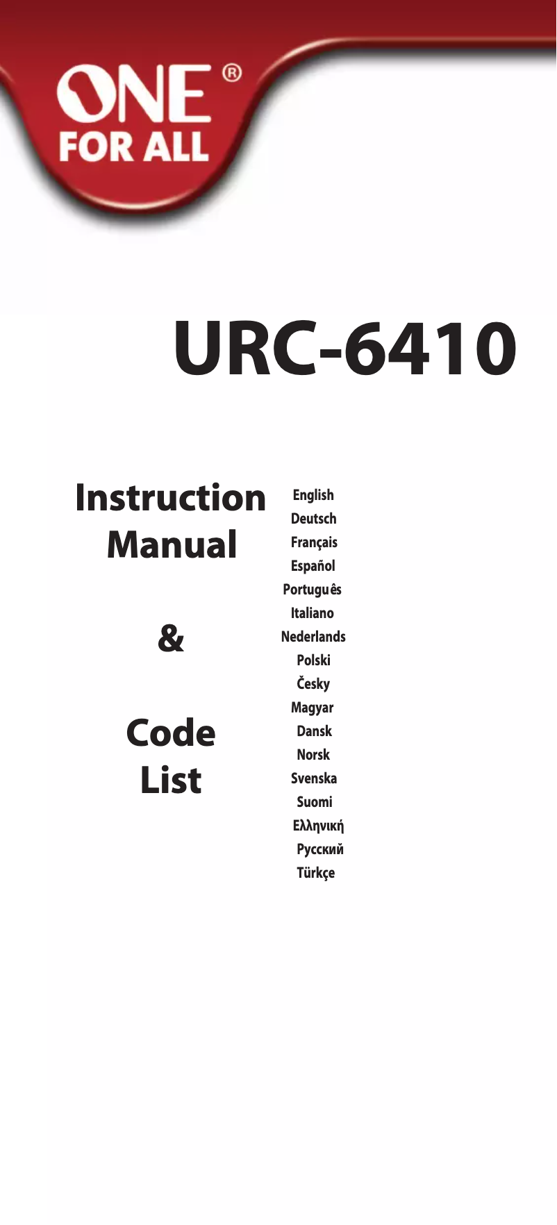 Page 1 de la notice Manuel utilisateur One for all URC 6410