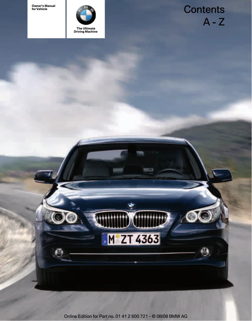 Page 1 de la notice Manuel utilisateur BMW 528i Sedan (with xDrive) (2009)
