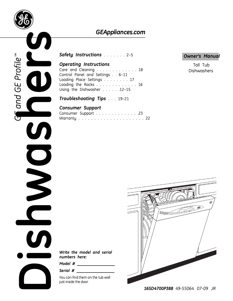 Página 1 del manual Manual de uso y mantenimiento GE Profile PDW7880RSS