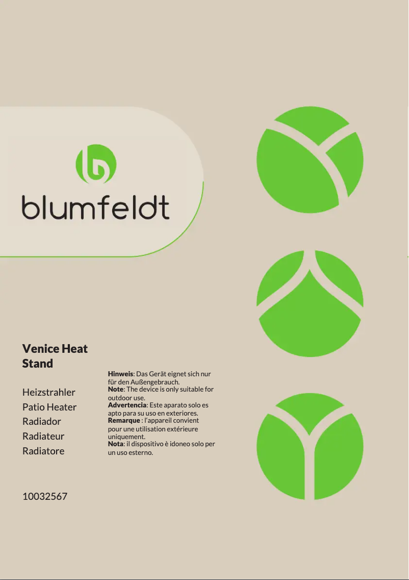 Página 1 del manual Manual de usuario Blumfeldt Venice Heat Stand