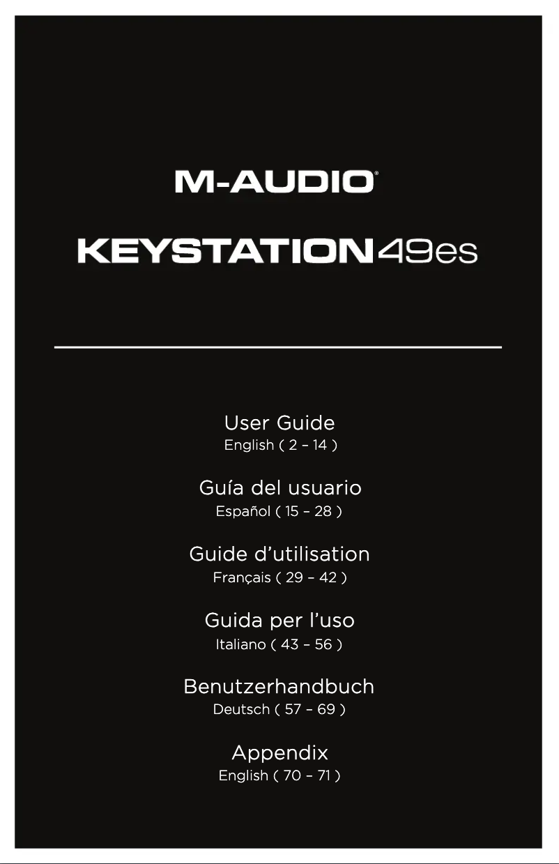 Page n°1 - Manuel utilisateur M-Audio Keystation 49es MK2