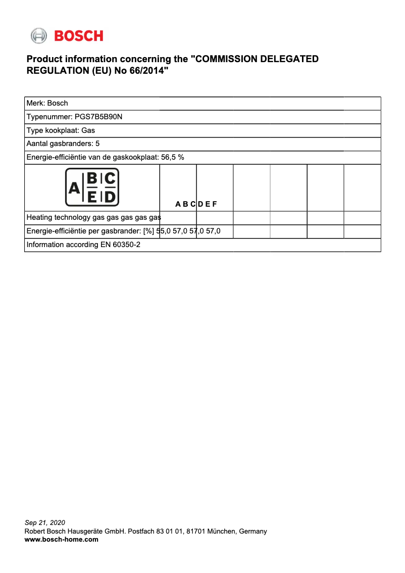 Page 1 de la notice Manuel utilisateur Bosch Serie 4 PGS7B5B90N