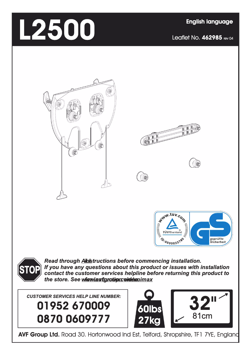 Page n°1 - Manuel utilisateur AVF ZML2500
