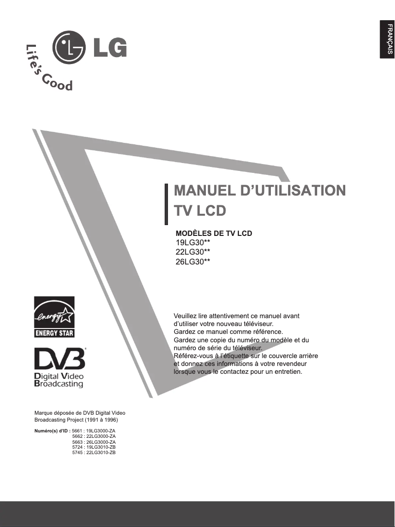 Image de la première page du manuel de l'appareil 22LG3010