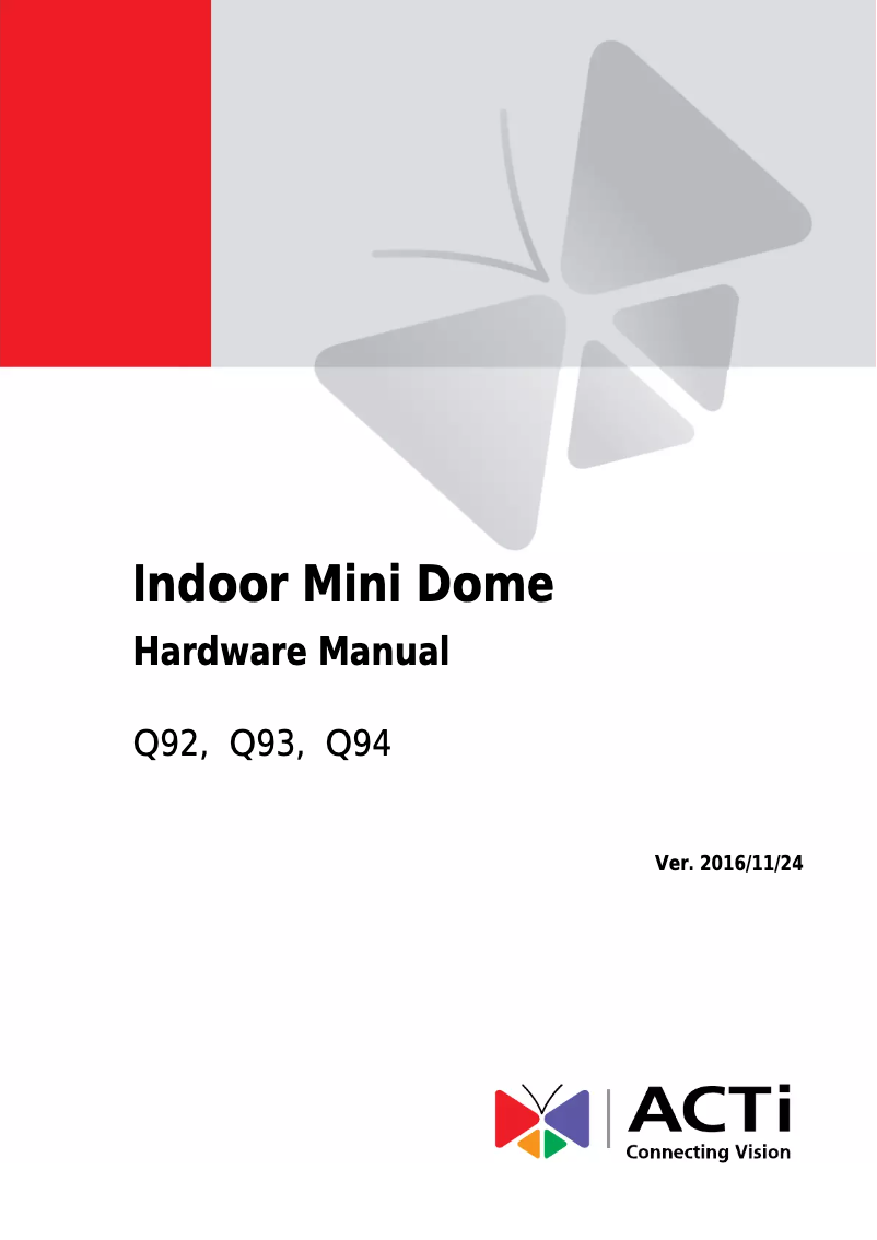 Page 1 de la notice Mode d'emploi ACTi Q93